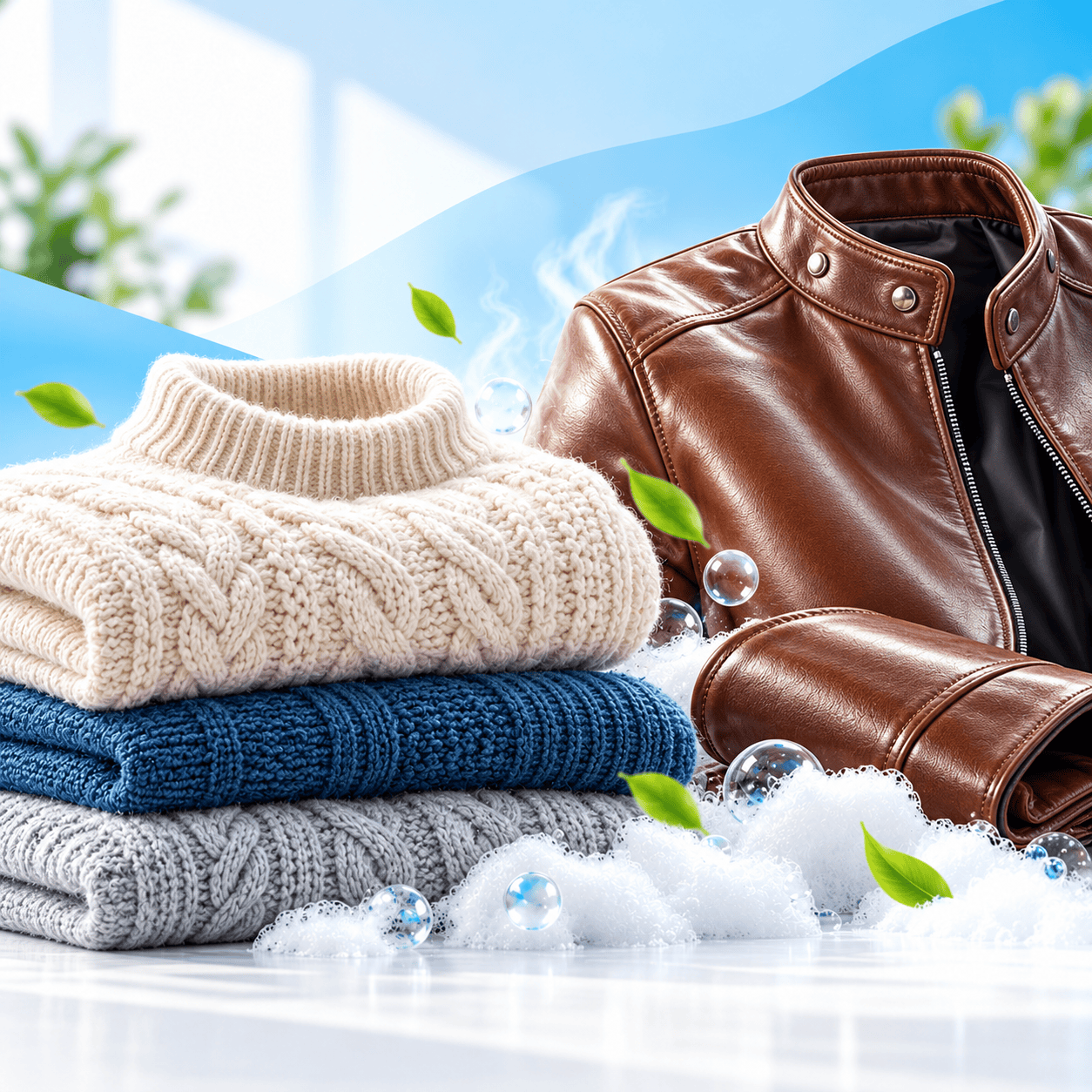 Wool and leather clothes washing